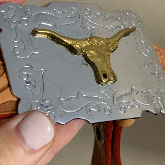 Country Western Longhorn Bull Riding Buckle Belt - Picture 3 of 8